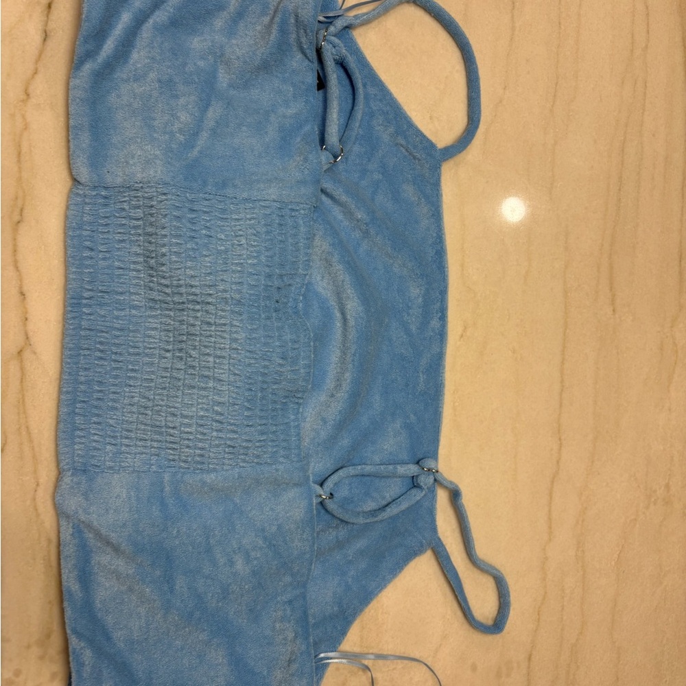 Light Blue Textured Two-Piece Set '' - Picture 2 of 4
